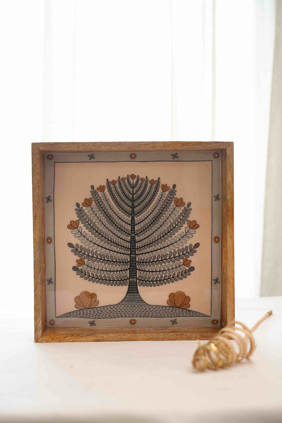 A Tree Of Hope Diwali Tray - Ivory Mustard