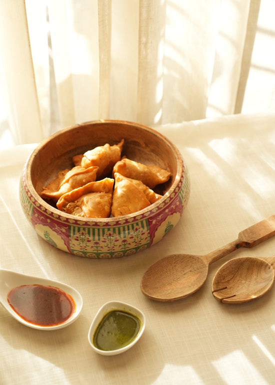 Serving Bowl - Pink Green