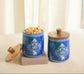 A Nakkashi Set Of 2 Air Tight Jars - Blue