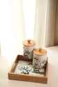 Tribal Deer Blue Combo Set Of Tray With 2 Jars