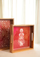 A Nakkashi Set Of 2 Serving Trays - Red