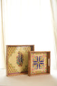 A Gulnaar Pista Green Combo Of 2 Serving Trays