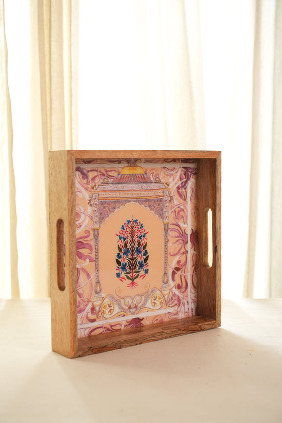 Shahi Aangan Diwali Serving Tray - Peach