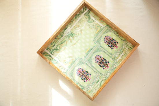 Shahi Aangan Big Serving Tray - Green