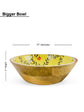 Anar Ki Kali Wooden Serving Bowl - Green Jaal