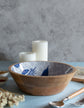 Pomegranate Wooden Serving Bowls - Blue