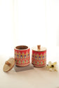 Gulnaar Set Of 2 Jars - Red