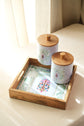 Shahi Aangan Combo Of Serving Tray & 2 Jars - Powder Blue