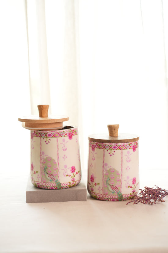 Peacock Garden Air Tight Jars - White