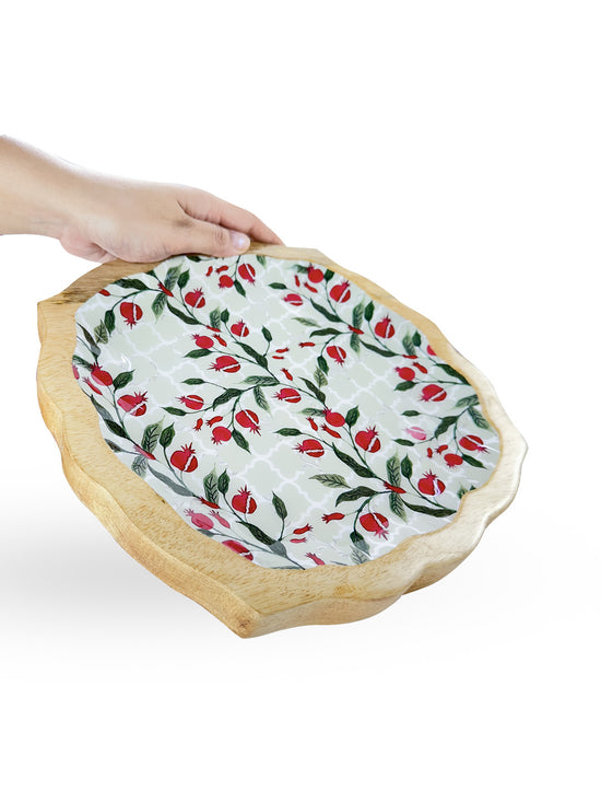 Pomegranate Small Platter Plate - Red