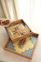 A Gulnaar Set Of 2 Combo Trays - Blue