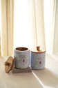Shahi Aangan Set Of 2 Jars - Powder Blue