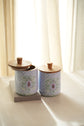 Shahi Aangan Set Of 2 Jars - Powder Blue