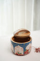 Floral Window Bowl Jar - Royal Blue