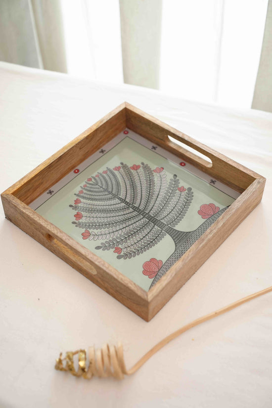 A Tree Of Hope Small Tray - Grey Green