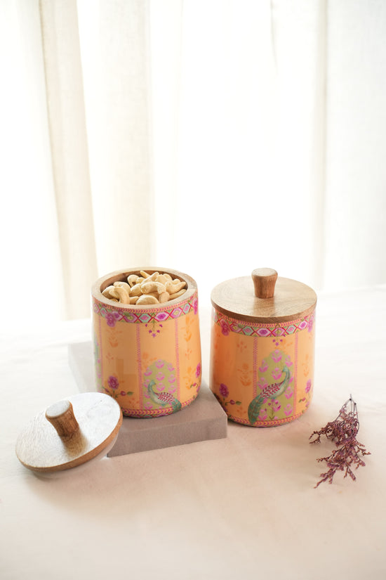 Peacock Garden Air Tight Jars - Yellow