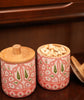 A Rajwada Combo Of Serving Tray & 2 Jars - Pink