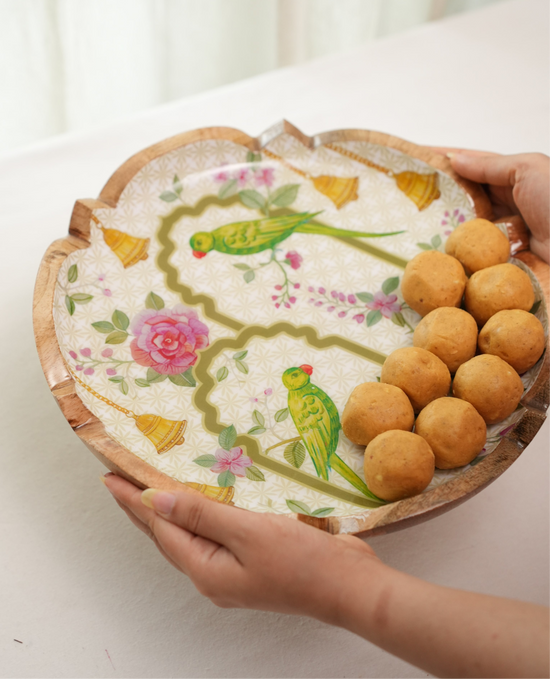 Shahi Jharoka Round Platter - Purple