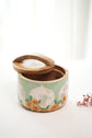 Floral Window Bowl Jar - Mint