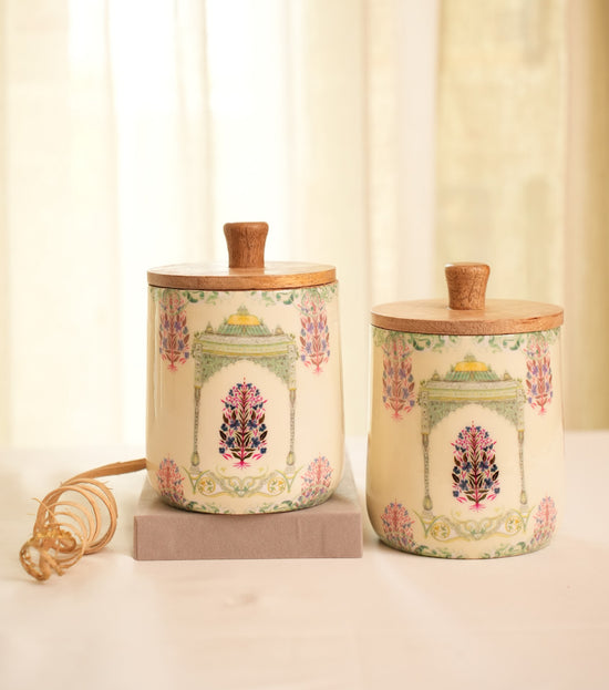 A Set Of 2 Air Tigt Jars - Green