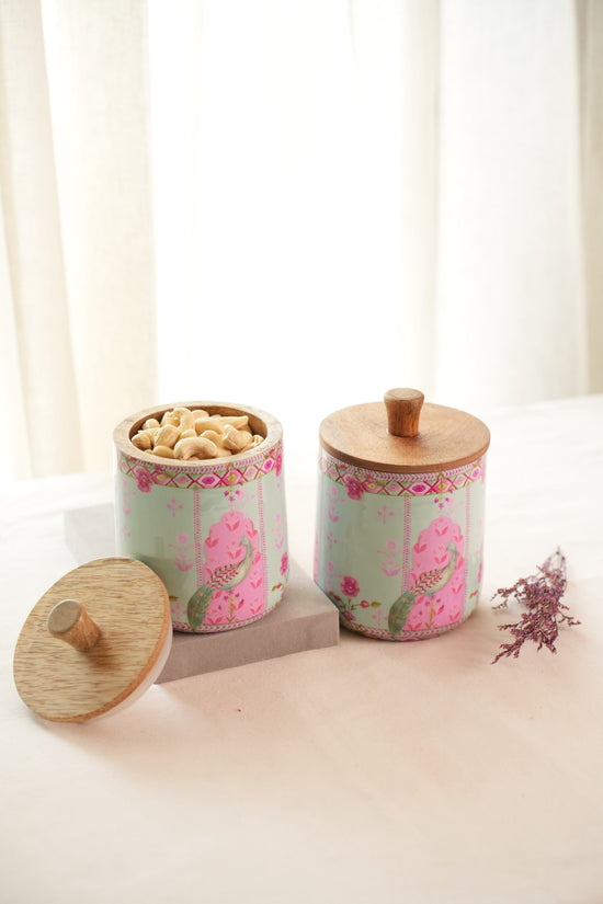 Peacock Garden Air Tight Jars -Aqua Blue