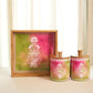 Nakkashi Combo Of Serving Tray & 2 Air Tight Jars