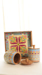 Gulnaar Combo Set Of Tray With 2 Jars - Baby Blue