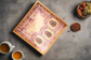 Shahi Aangan Big Serving Tray - Peach