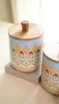 Gulnaar Combo Set Of Tray With 2 Jars - Baby Blue