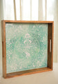 Nakkashi Set Of 2 Serving Trays - Mint