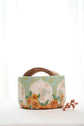 Floral Window Bowl Jar - Mint