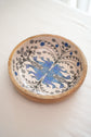 Tribal Peacock Bowl Plate With Spoon - Blue