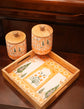A Rajwada Combo Of Serving Tray & Air Tight Jars - Orange
