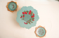 I Bloom Cake Set : Teal Red