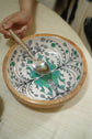 Tribal Peacock Bowl Plate With Spoon - Green