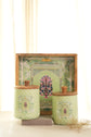 Shahi Aangan Combo Of Serving Tray & 2 Jars - Green