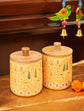Rajwada Combo Of Serving Tray & Jars - Yellow