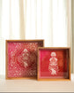A Nakkashi Set Of 2 Serving Trays - Red