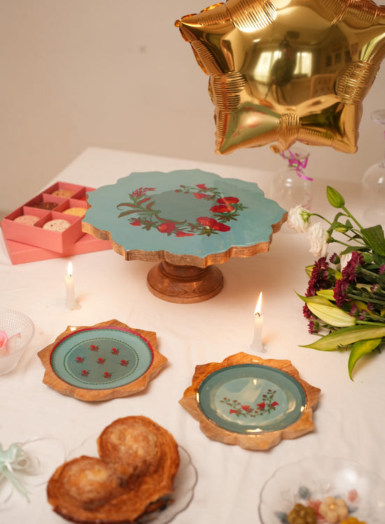 I Bloom Cake Set : Teal Red