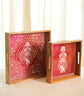 A Nakkashi Set Of 2 Serving Trays - Red