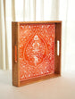 Nakkashi Combo Of 2 Serving Tray - Orange