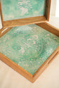 Nakkashi Set Of 2 Serving Trays - Mint
