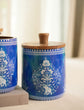 A Nakkashi Set Of 2 Air Tight Jars - Blue