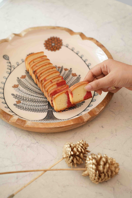 A Tree Of Hope Round Platter - Ivory Mustard