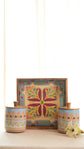 Gulnaar Combo Set Of Tray With 2 Jars - Baby Blue