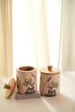 Tribal Deer Green Set Of 2 Jars : Green