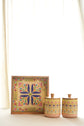 Gulnaar Combo Of Serving Tray & 2 Jars - Pista Green