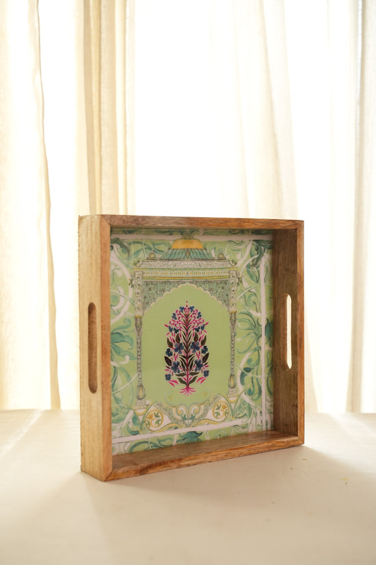 Shahi Aangan Diwali Serving Tray - Green