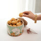 Floral Window Bowl Jar - Mint