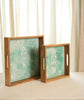 Nakkashi Set Of 2 Serving Trays - Mint